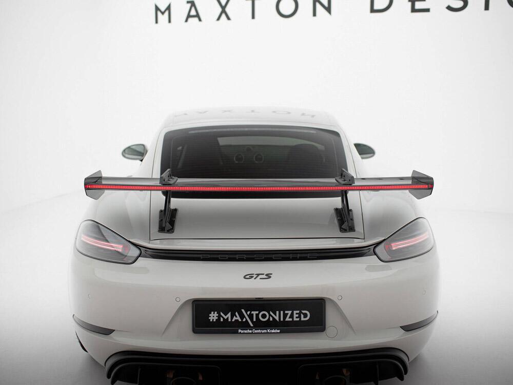 Carbon Spoiler With Upper Swan Mounting V.1 + LED Porsche 718 Cayman GTS 982c