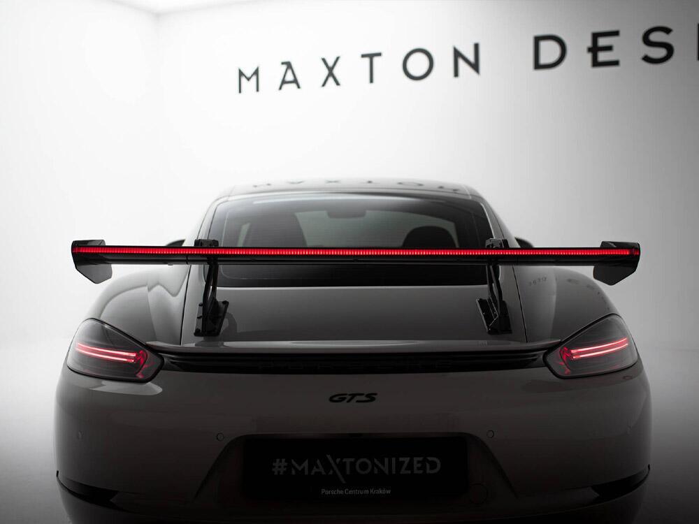Carbon Spoiler With Upper Swan Mounting V.2 + LED Porsche 718 Cayman GTS 982c