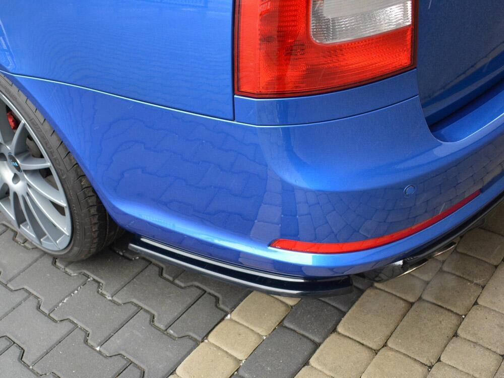 Rear Side Splitters Skoda Octavia Mk2 VRS Estate Facelift - Textured