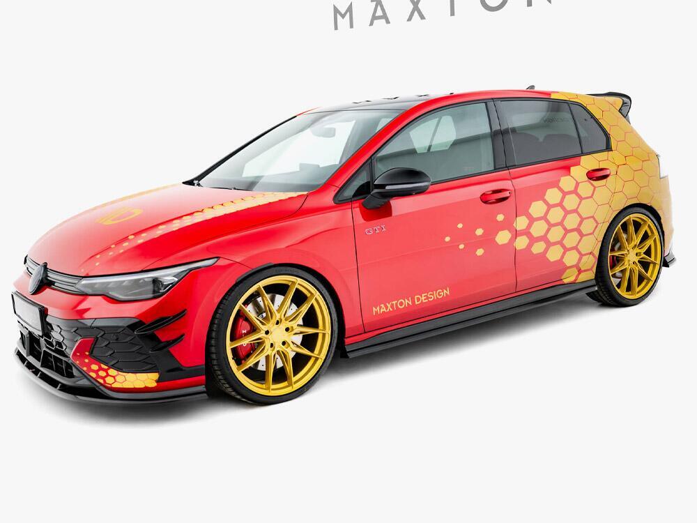 Side Skirts Diffusers V.2 Volkswagen Golf GTI Clubsport Mk8 Facelift