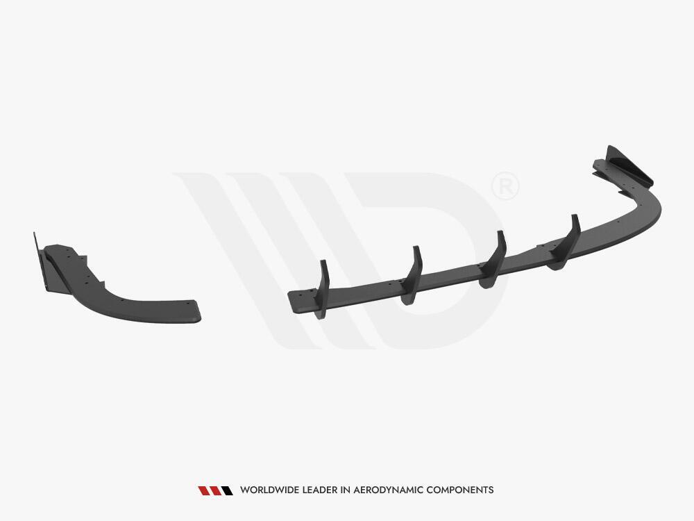 Street PRO Rear Diffuser + Flaps BMW 4 Gran Coupe F36 - Black-Red + Gloss Flaps