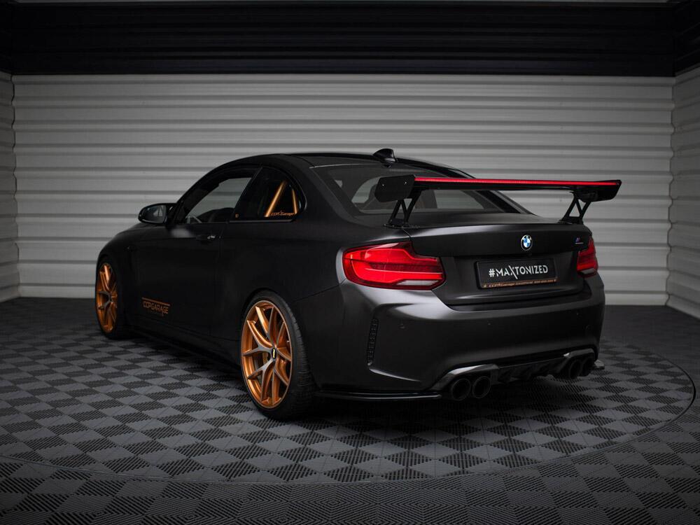 Carbon Spoiler With External Brackets Uprights + LED BMW M2 F87