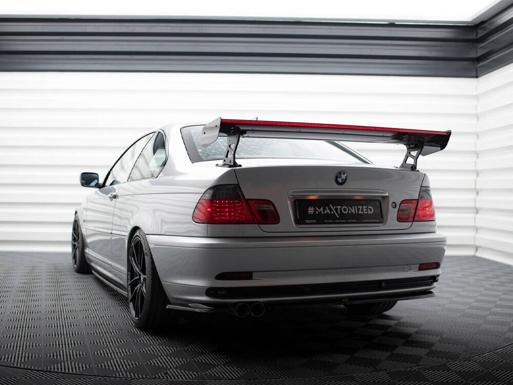Carbon Spoiler With External Brackets Uprights + LED BMW 3 Coupe E46