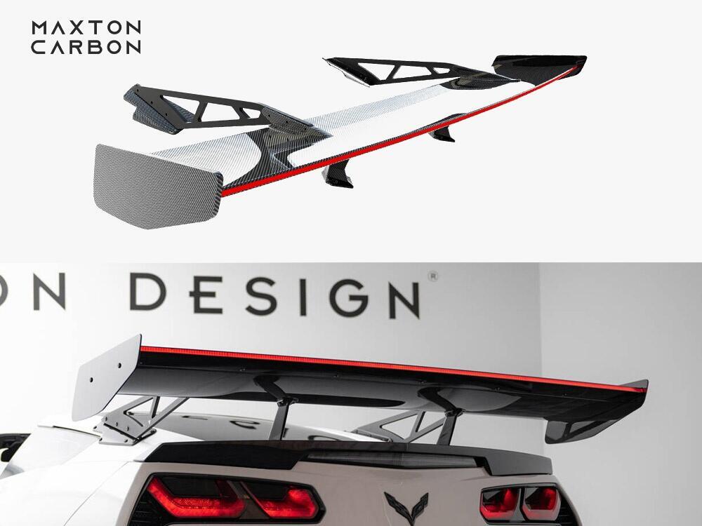 Carbon Spoiler With Upper Swan Mounting + LED Chevrolet Corvette Stingray / Grand Sport C7