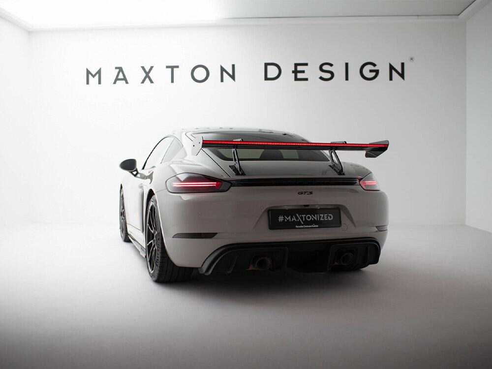 Carbon Spoiler With Upper Swan Mounting V.1 + LED Porsche 718 Cayman GTS 982c
