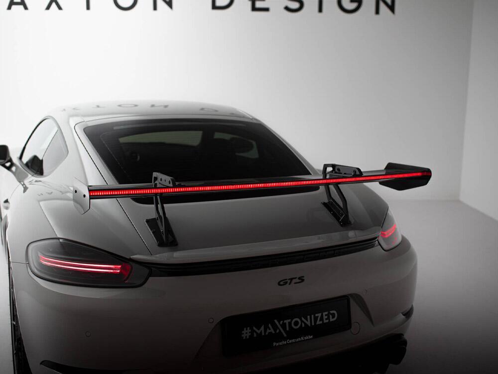 Carbon Spoiler With Upper Swan Mounting V.2 + LED Porsche 718 Cayman GTS 982c