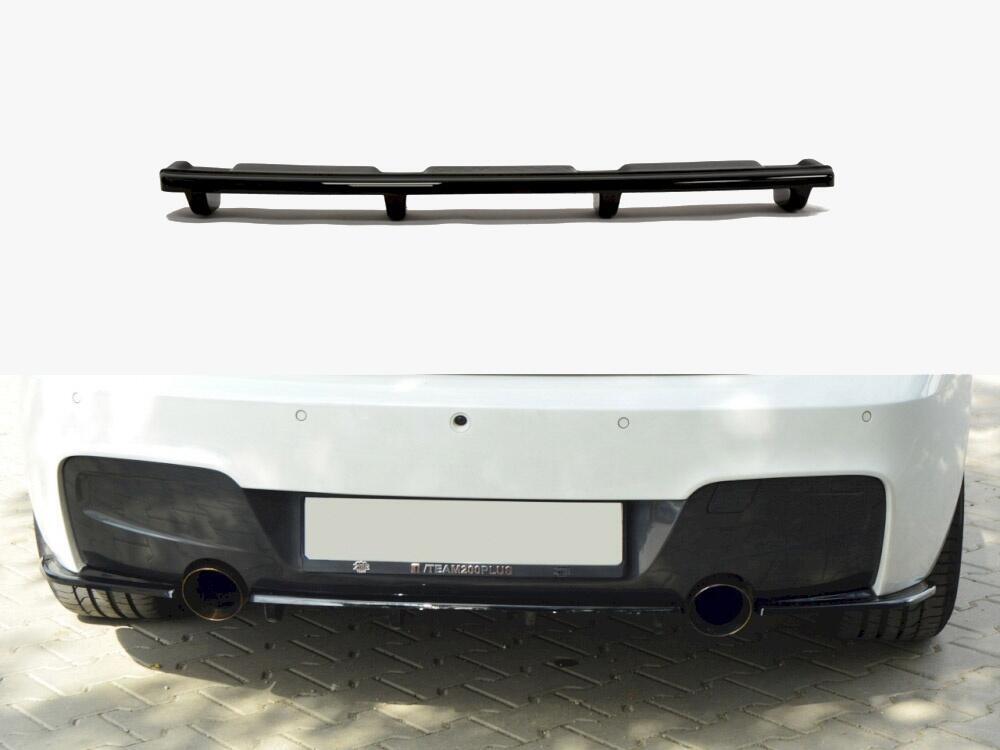 Central Rear Splitter (Vertical Bars) BMW 1 F20 / F21 - Carbon Look