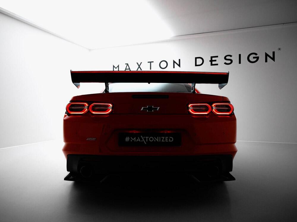 Carbon Spoiler With Internal Brackets Uprights + LED Chevrolet Camaro SS Mk6 Facelift