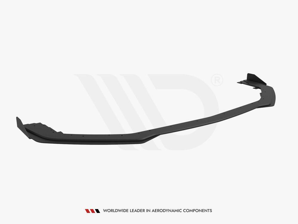 Street PRO Front Splitter + Flaps Ford Mustang GT Mk6 - Black-Red + Gloss Flaps