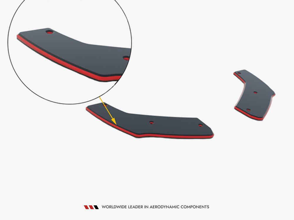 Street PRO Rear Side Splitters V.1 Ford Mustang GT MK6 Facelift - Black-Red
