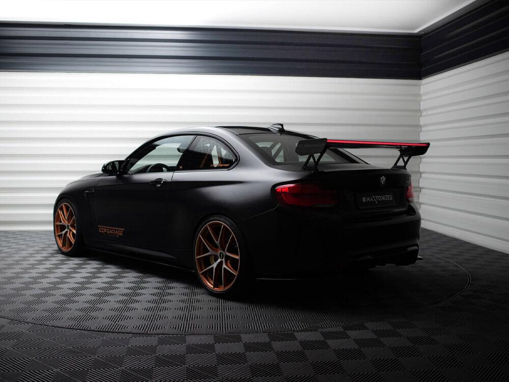 Carbon Spoiler With External Brackets Uprights + LED BMW M2 F87