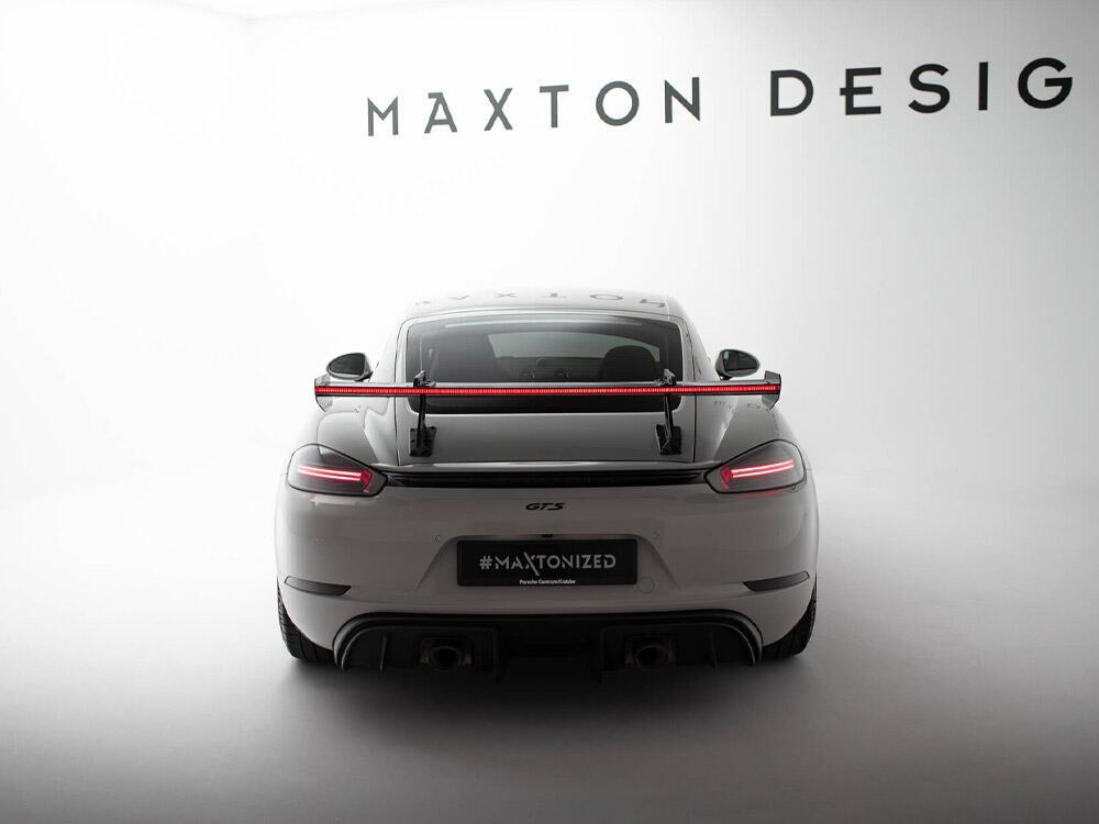 Carbon Spoiler With Upper Swan Mounting V.1 + LED Porsche 718 Cayman GTS 982c