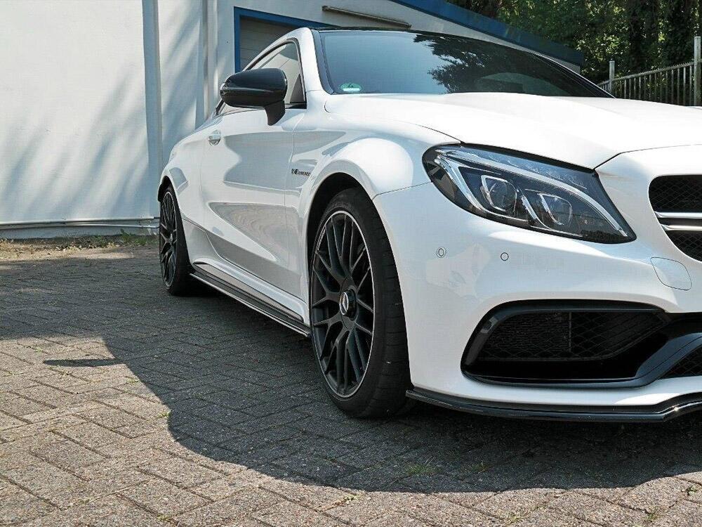 Side Skirts Splitters Mercedes C 205 63 AMG Coupe (2016-2018) - Textured