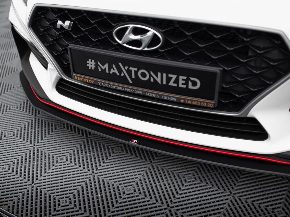 Street PRO Front Splitter Hyundai I30 N Mk3 Hatchback / Fastback - Black-Red
