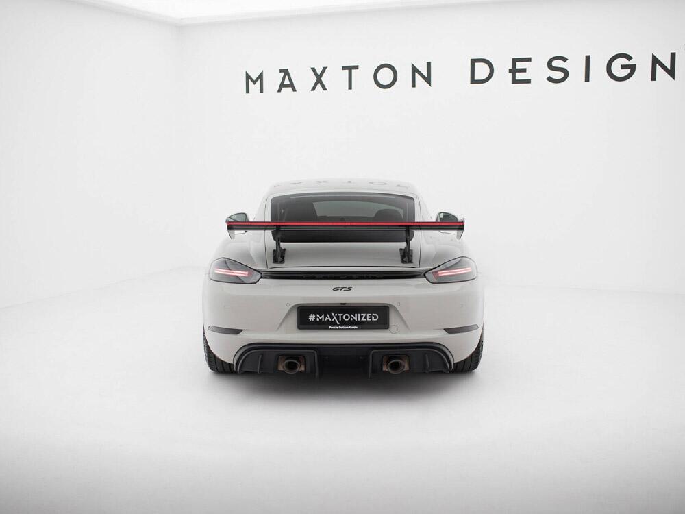 Carbon Spoiler With Internal Brackets Uprights V.2 + LED Porsche 718 Cayman GTS 982c
