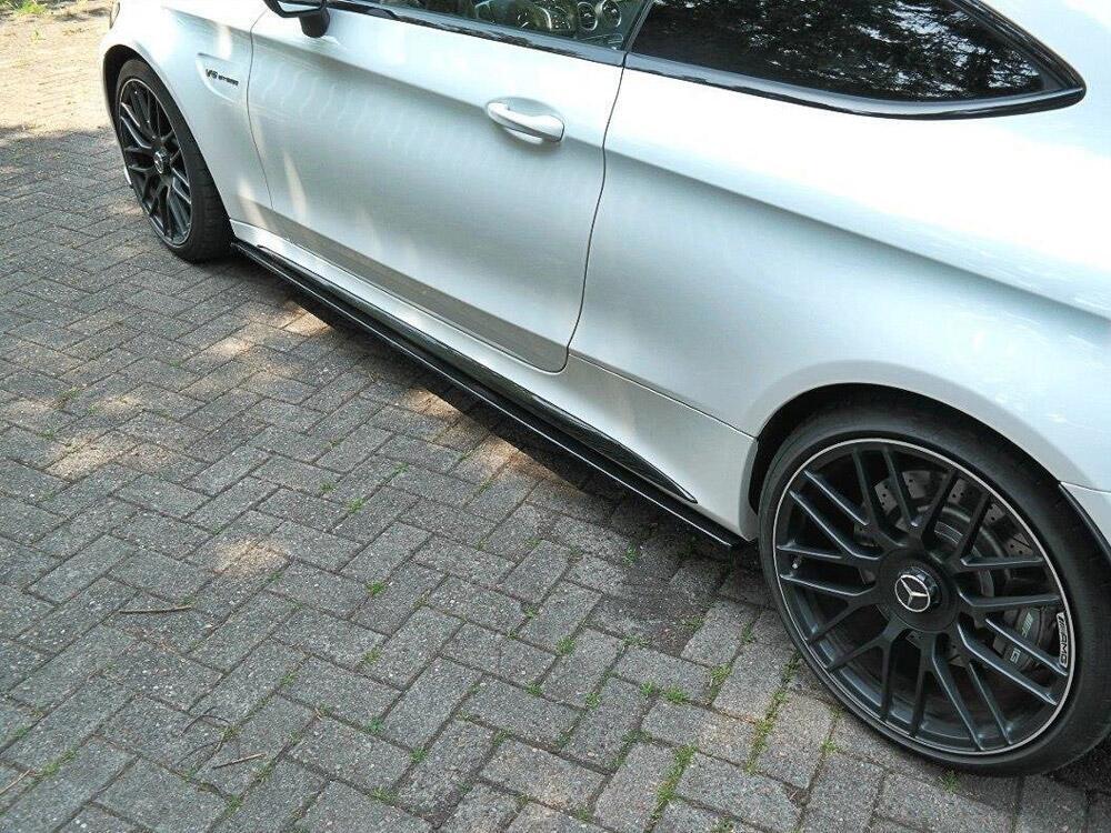 Side Skirts Splitters Mercedes C 205 63 AMG Coupe (2016-2018) - Textured