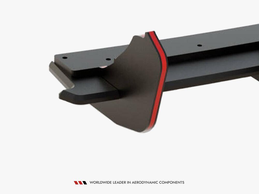 Street PRO Rear Diffuser + Flaps BMW 4 Gran Coupe F36 - Black-Red + Gloss Flaps