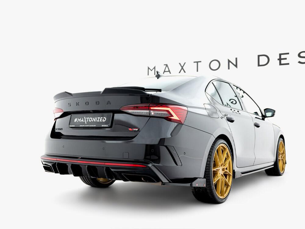 Rear Side Splitters V.4 + Flaps Skoda Octavia RS Combi / Liftback Mk4 / Mk4 Facelift