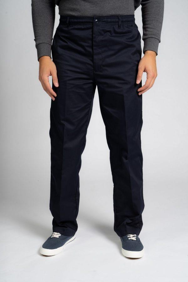 Big men’s Carabou elasticated waist rugby trousers in navy