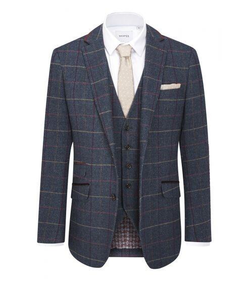 Smart casual men’s navy check jacket big and tall sizes