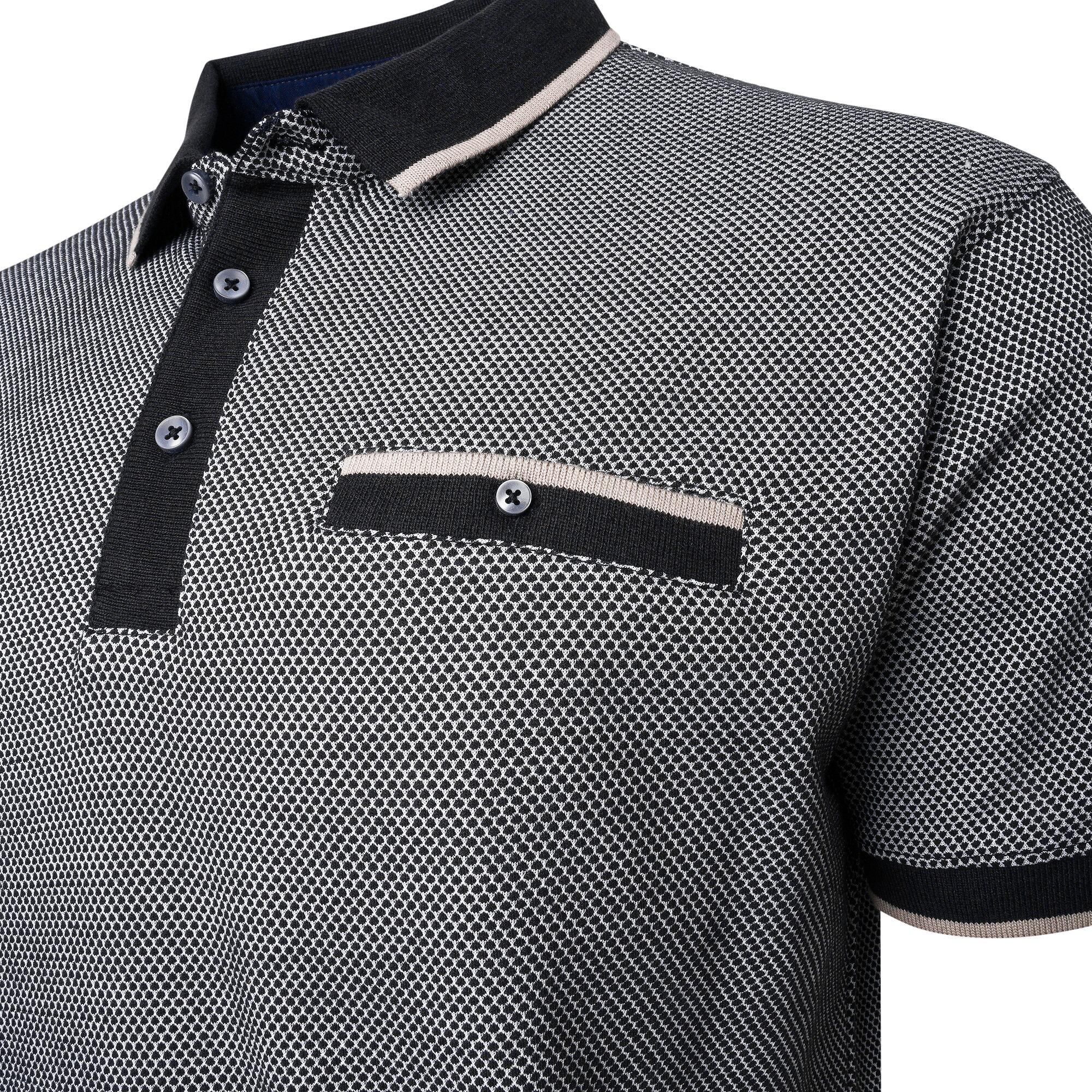 KAM Black Polo Shirt for Plus Size Men (2XL–6XL)