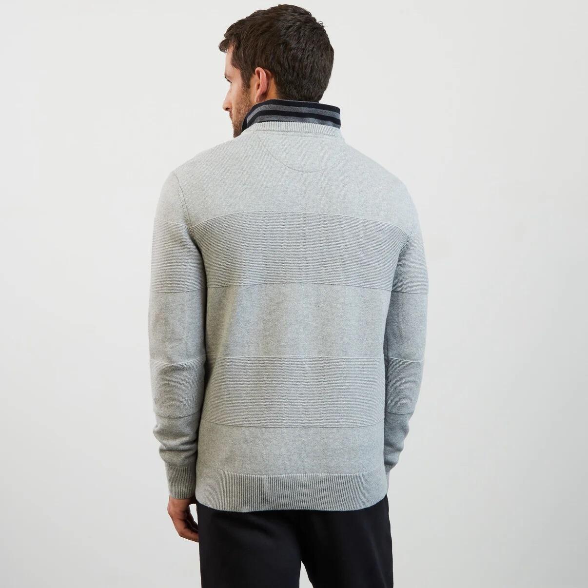 Men's Eden Park combination knit jumper in grey