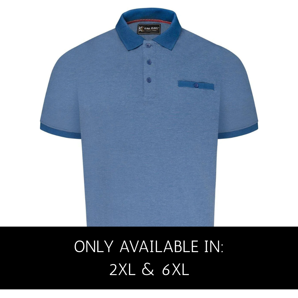 Men's Dobby Weave Polo Shirt in Blue