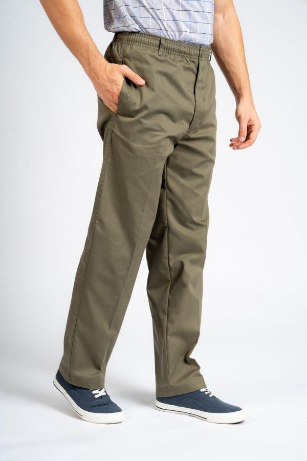Big and tall men’s Carabou rugby trousers in moss, comfortable fit