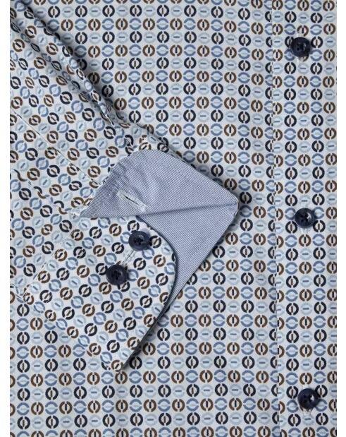 Douglas and Grahame long sleeve printed pattern shirt for big men, sizes 2XL to 4XL, 50% cotton 50% Tencel