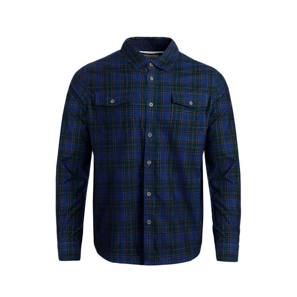 Weird Fish Everman cord shirt in Olympian Blue, featuring a classic fit and chest pocket, available in sizes 2XL–4XL