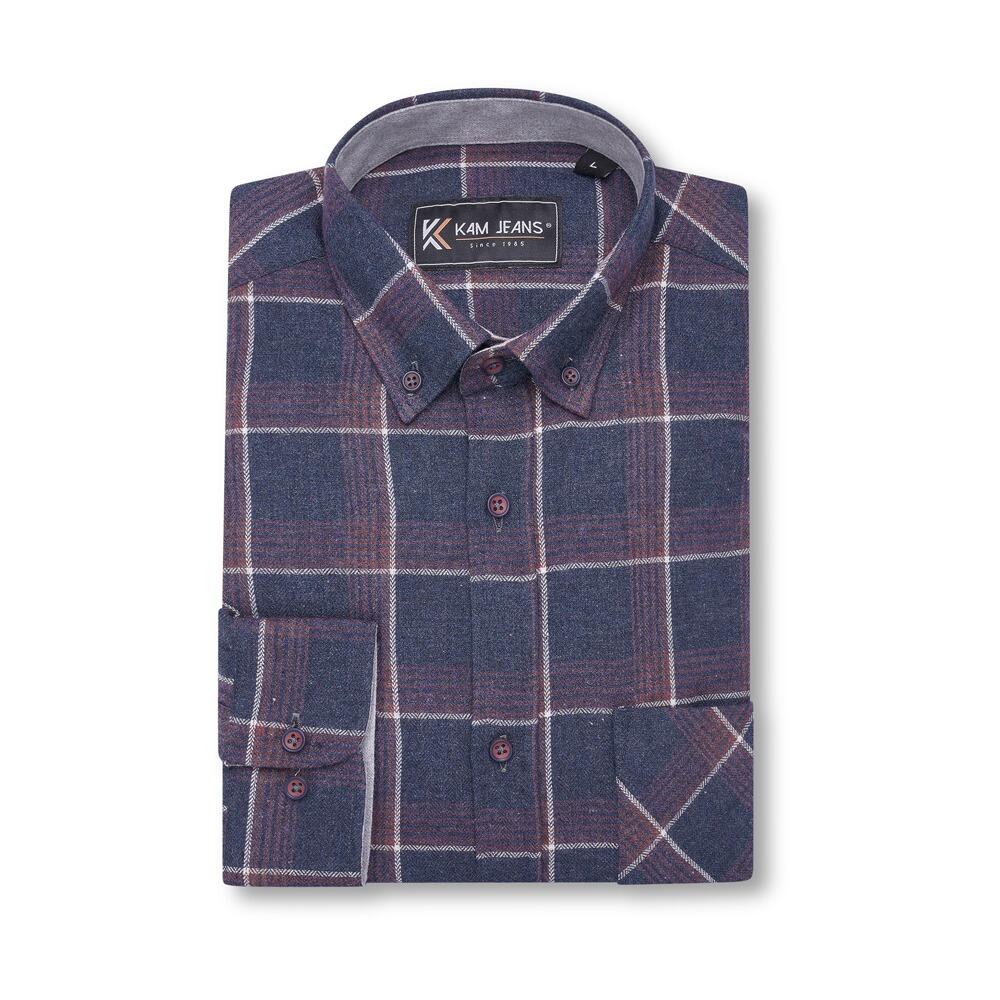 Plus size men’s checked shirt with chest pocket