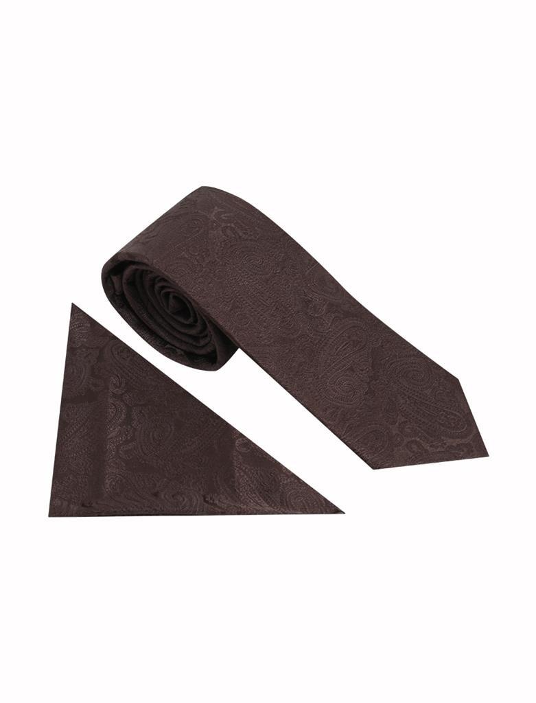 William Turner Paisley Tie and hank set in brown