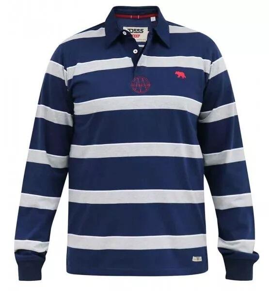 Men's Long Sleeve Striped Polo Shirt