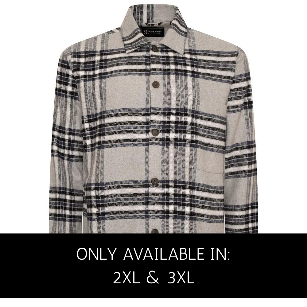 Men's Brushed Cotton Silver Long Sleeve Overshirt