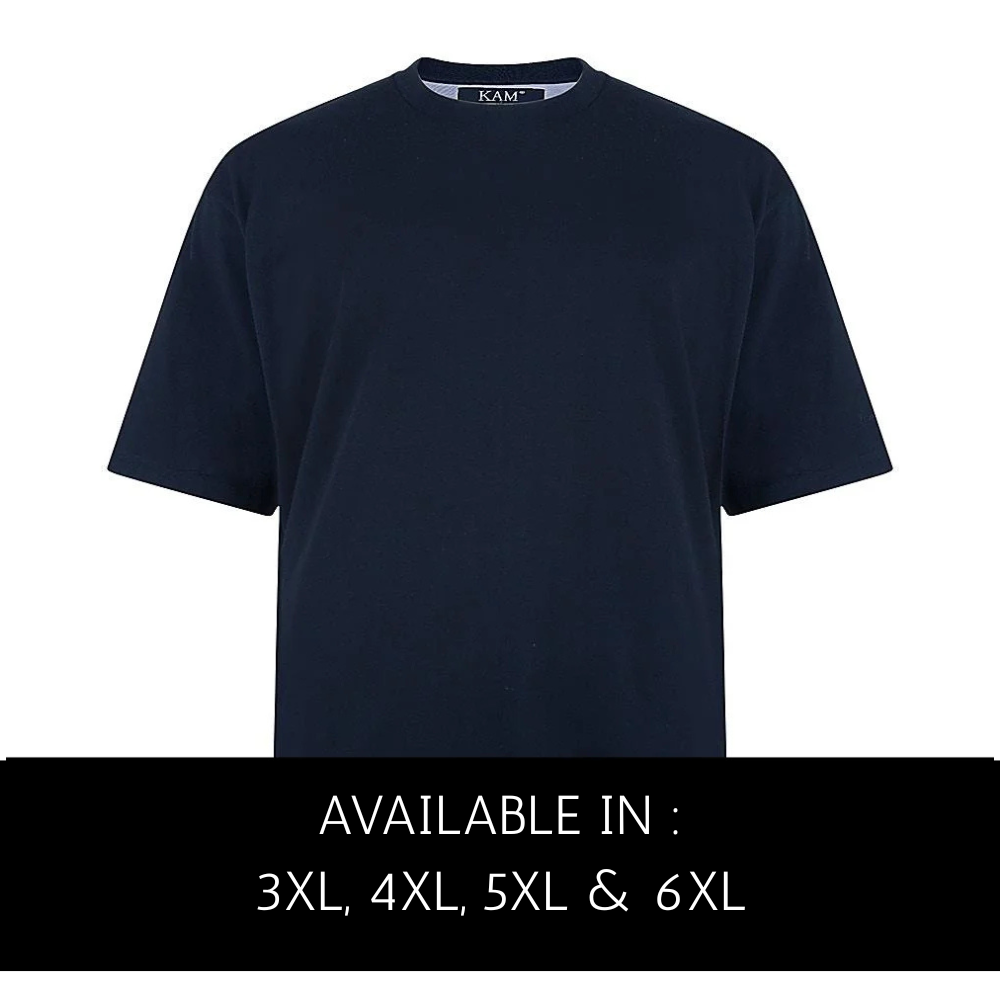 Plus size Kam black t-shirt for men 3XL–6XL