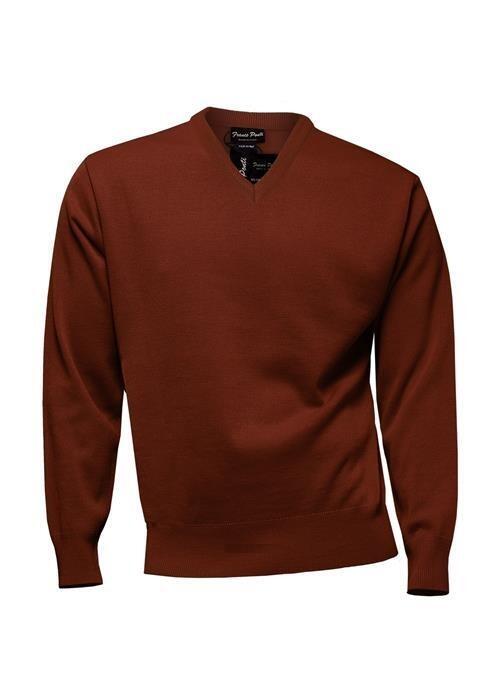 big men’s v-neck jumper in 50% merino wool 50% acrylic, sizes 2XL to 5XL