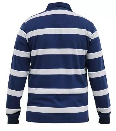 Duke Men's Rugby Jersey Style Polo Shirt (Grey/Navy)