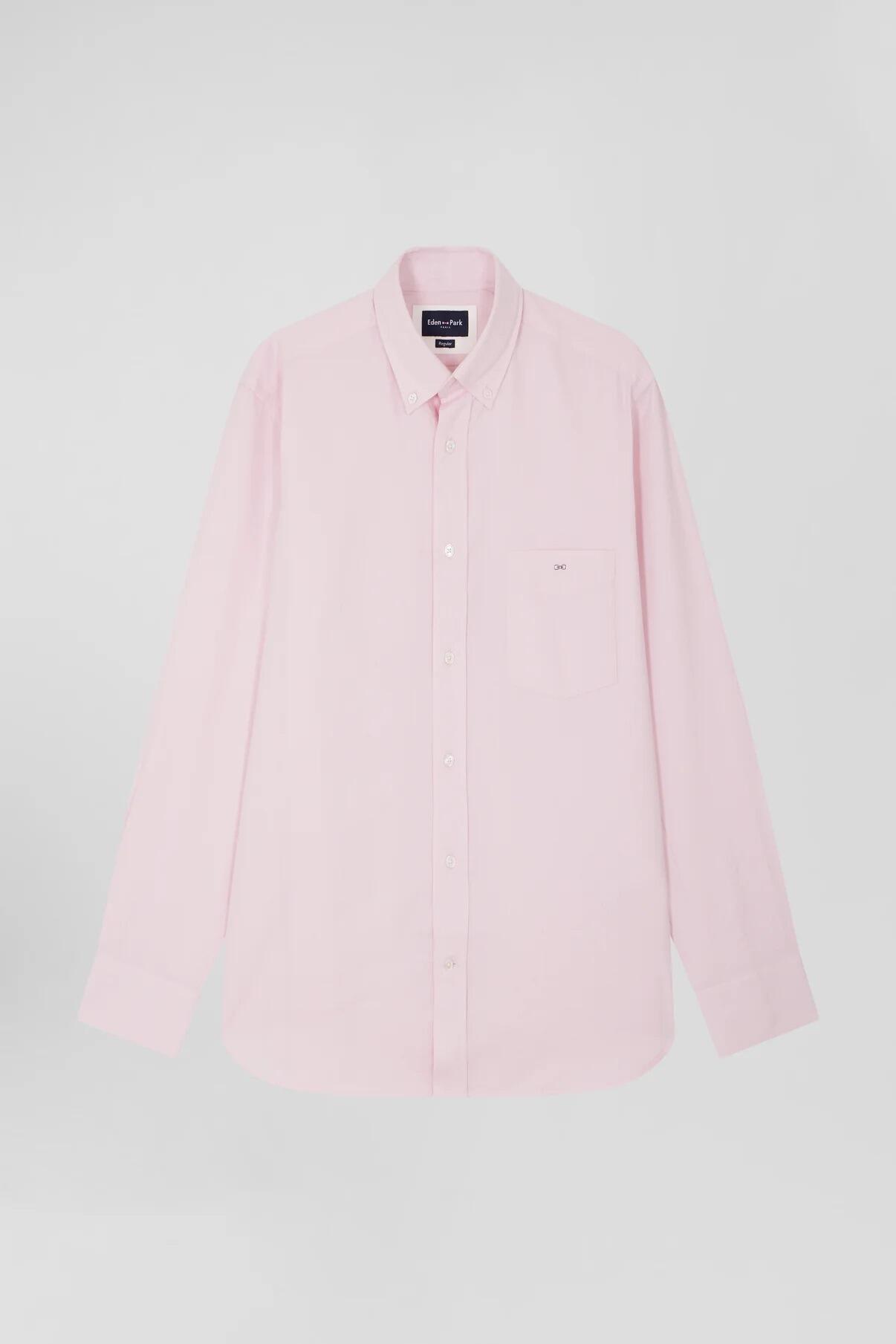 Eden Park soft cotton pink twill shirt for men, long sleeves, available in big & tall sizes