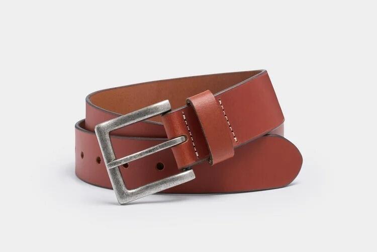 40mm Tan leather belt by Ibex, available in sizes 42" to 60" waist, durable and stylish belt ideal for jeans, designed for big men.