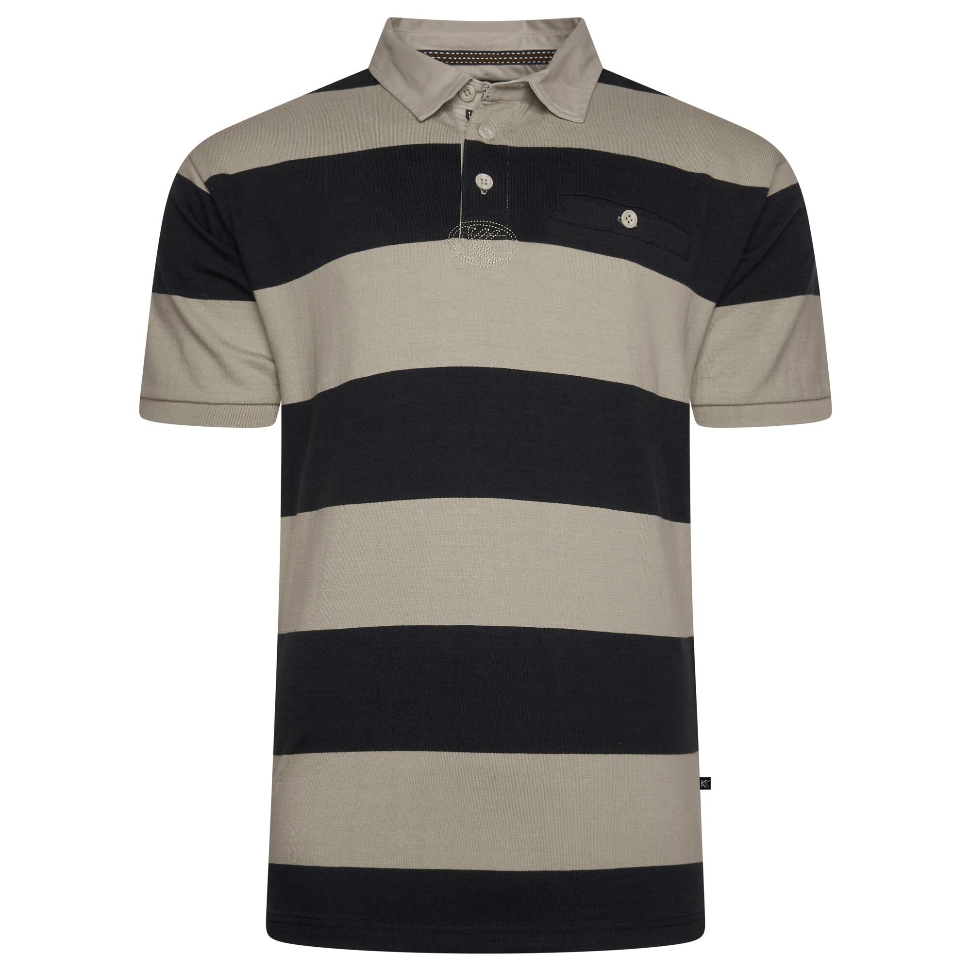 KAM Jeanswear short sleeve block stripe rugby jersey, 2XL to 6XL