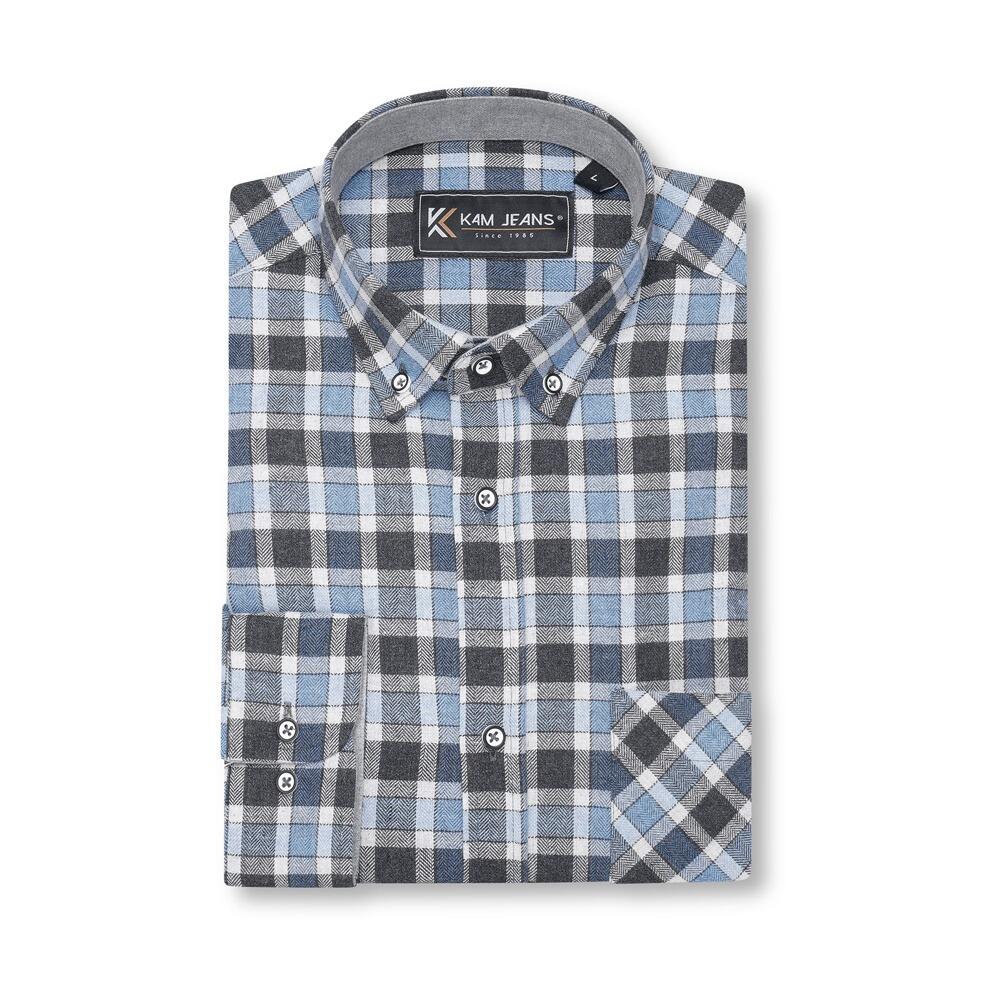 Big men’s cotton casual shirt with button down collar