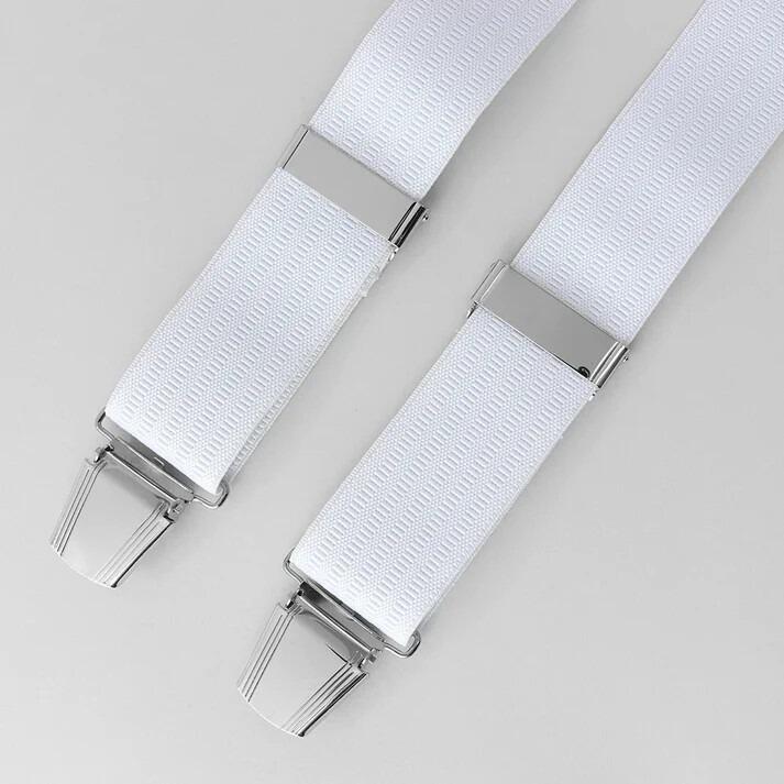 Men's adjustable 35mm braces in white