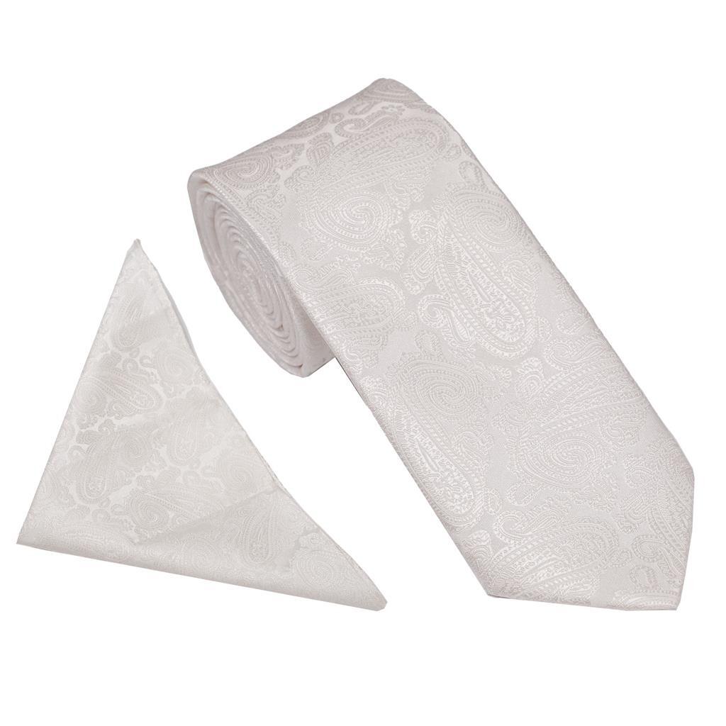 William Turner Tie and hank set with paisley detailing in Ivory