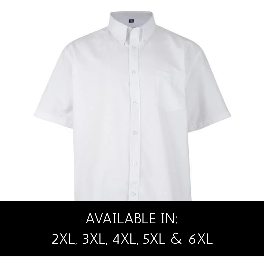 KAM Jeanswear Oxford Short Sleeve Shirt White