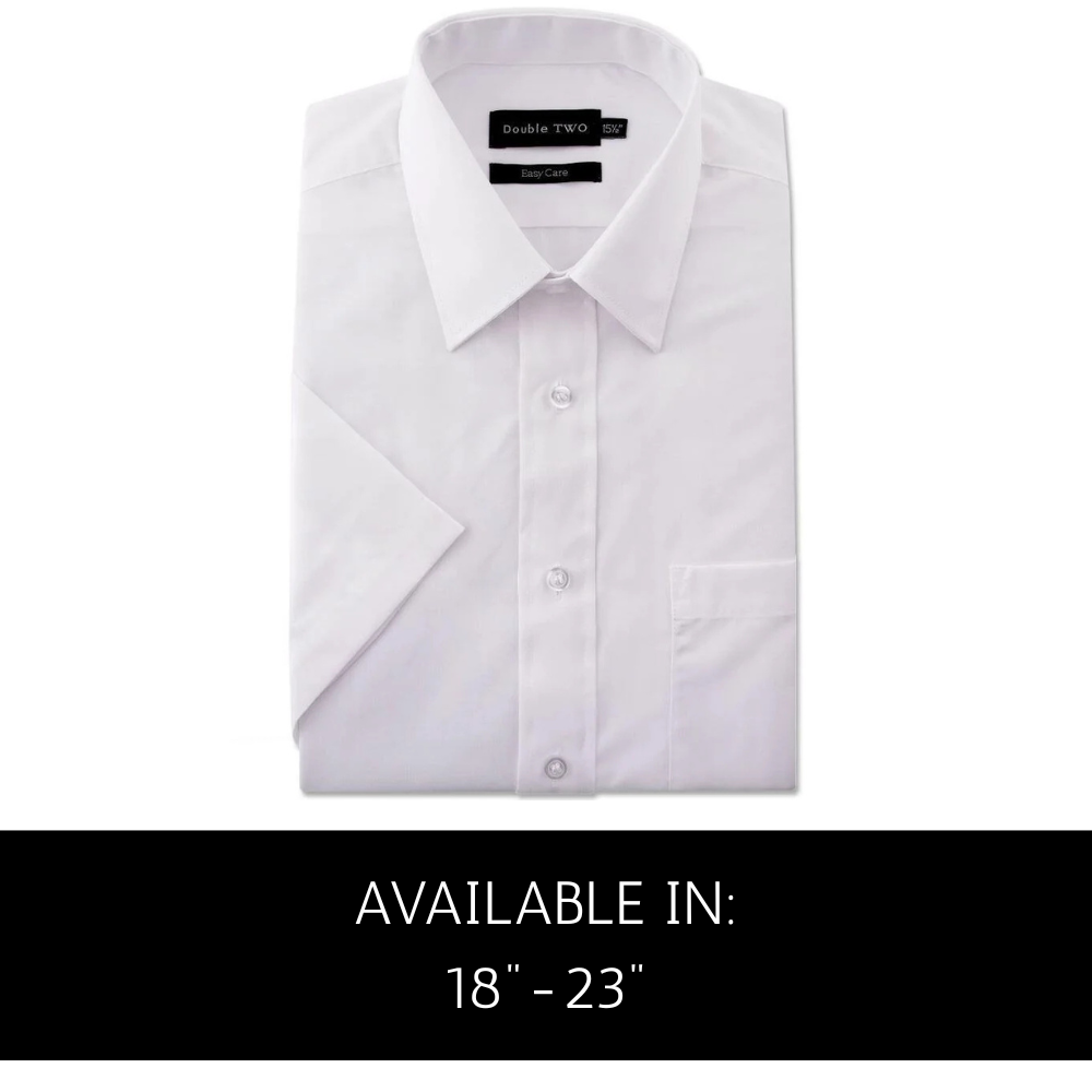 White short sleeve easy care formal shirt by Double Two