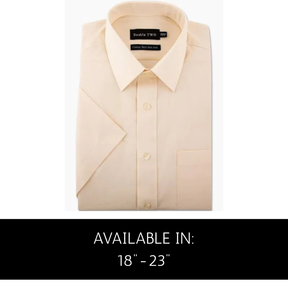 Cream long sleeve easy care formal shirt by Double Two