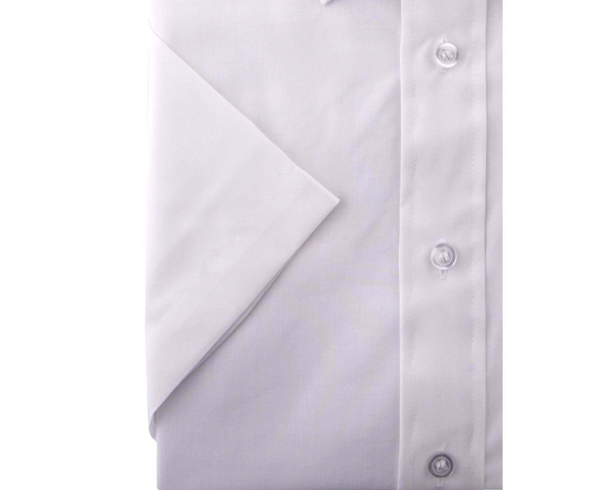 White short sleeve easy care formal shirt by Double Two, available in 18" to 23" collar sizes, ideal for office wear, work, or formal occasions.