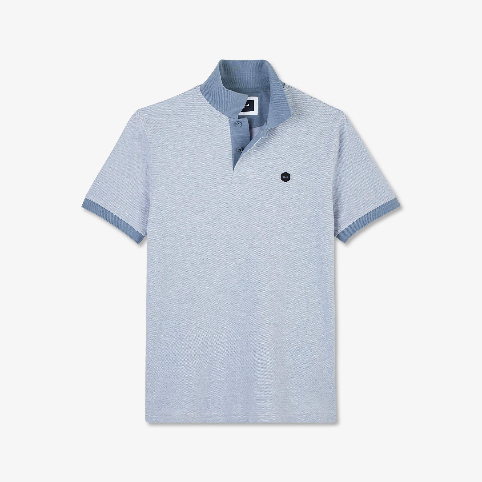 Eden Park Men's Prima Cotton Polo Shirt in Tempest Blue