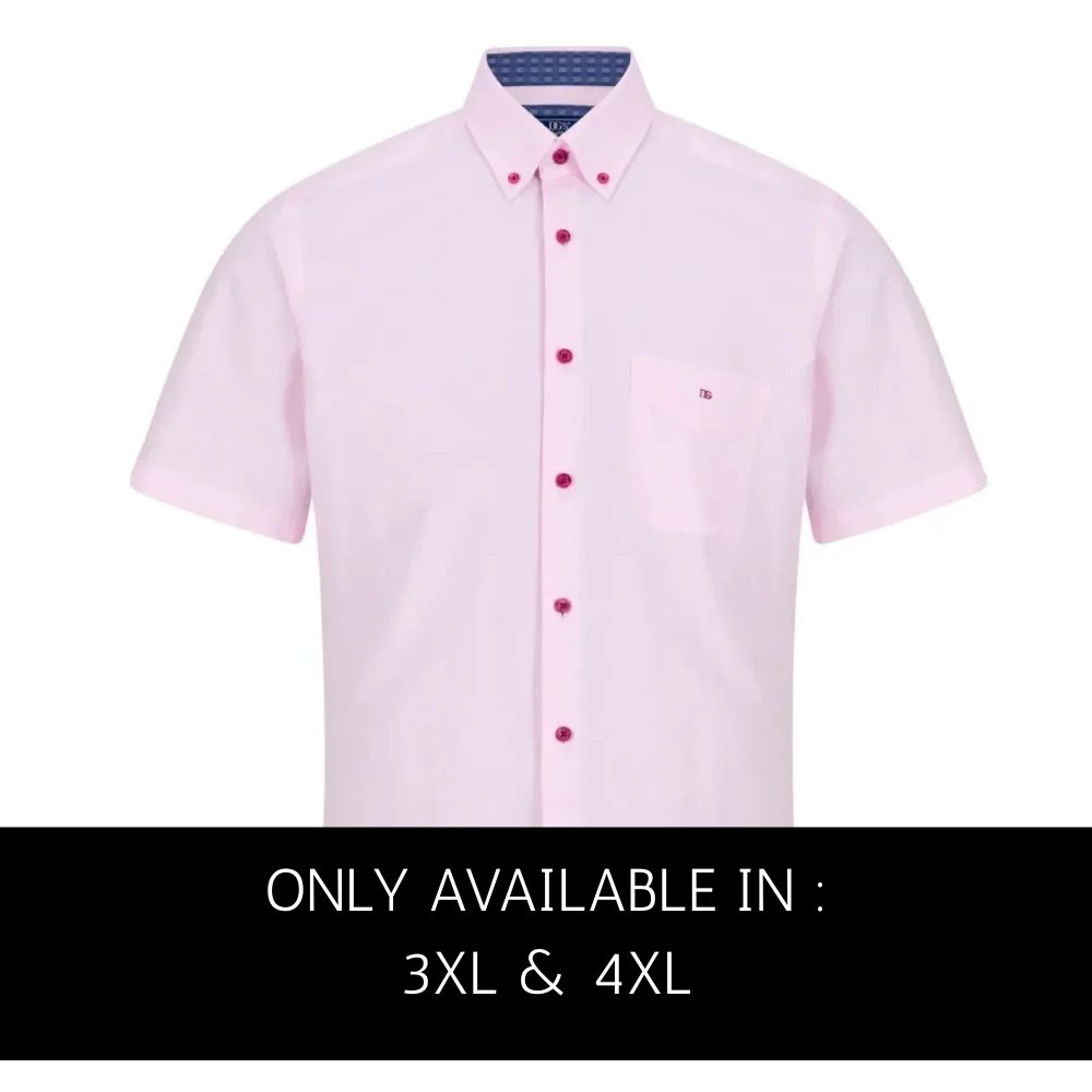 Douglas and Grahame plain short sleeve shirt big mens front view