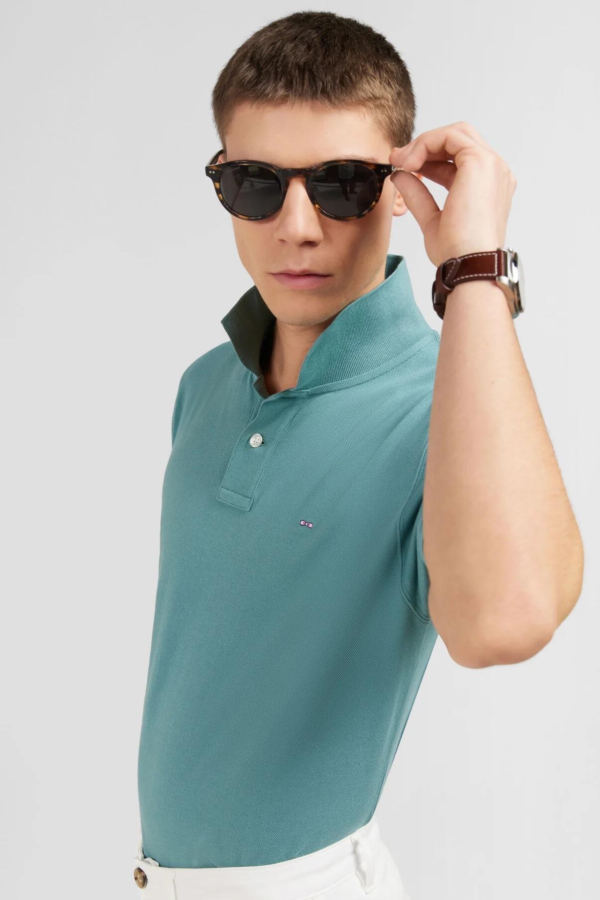 Eden Park Arctic polo shirt in Pima cotton with ribbed finishes and embroidered bow tie, available in sizes L to 5XL
